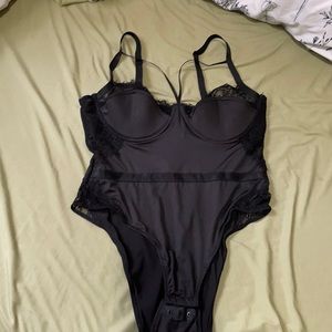 Black lace body suit